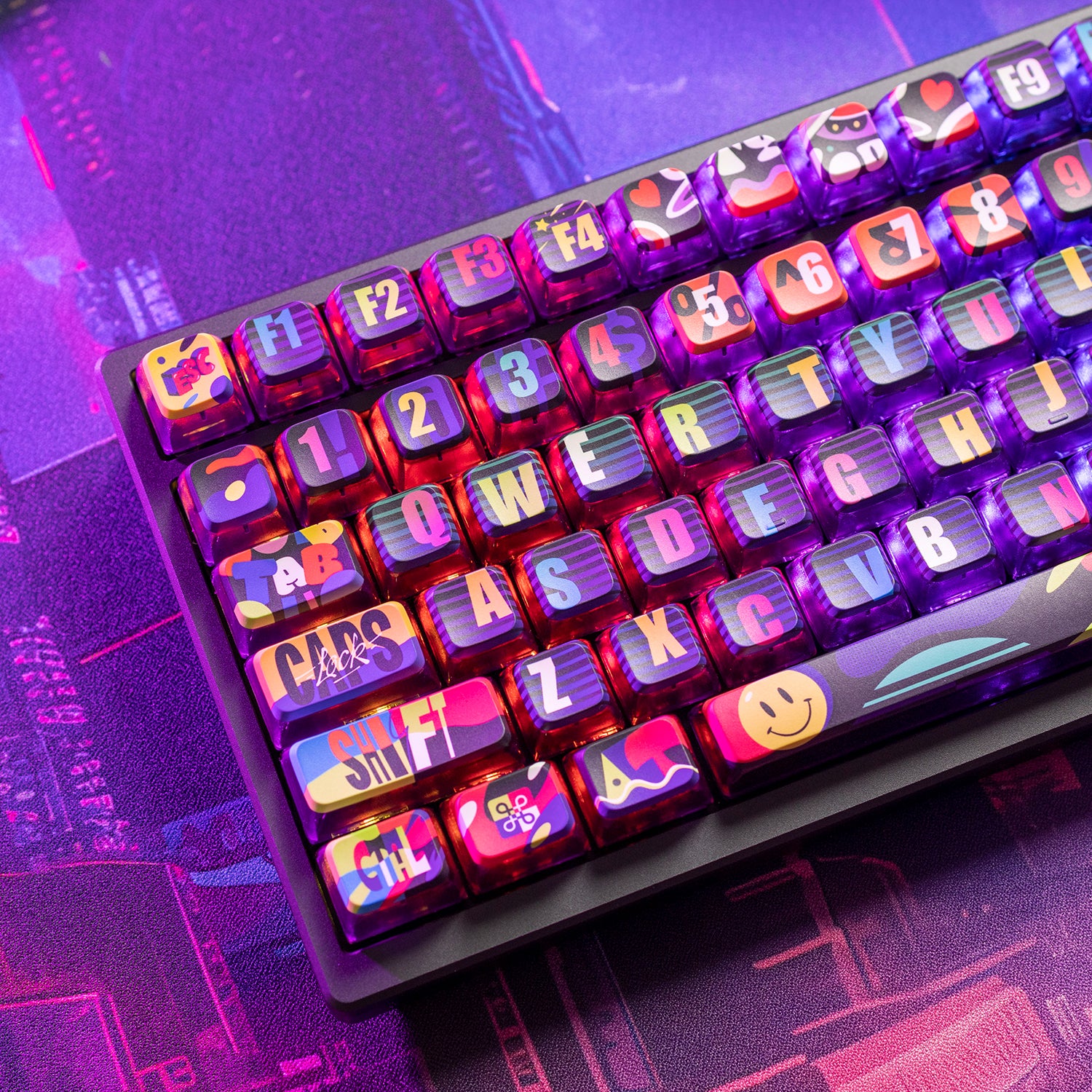 PIIFOX Neon Party ASA Profile PBT 键帽套装 132 键