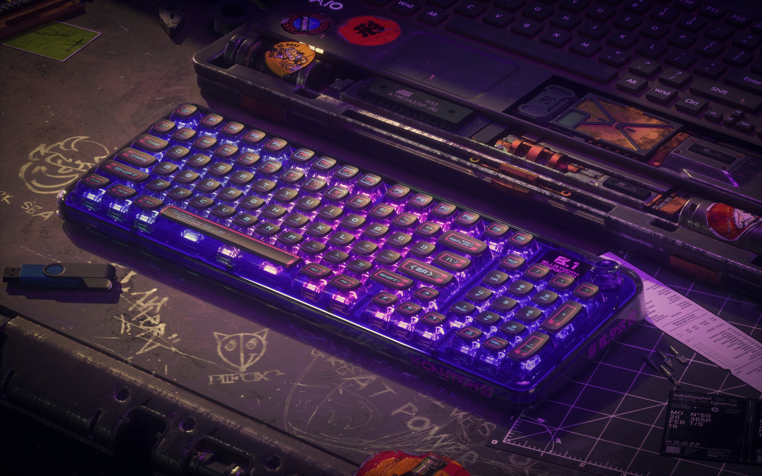 PIIFOX 赛博朋克 ASA 配置文件 PBT 键帽套装 117 键
