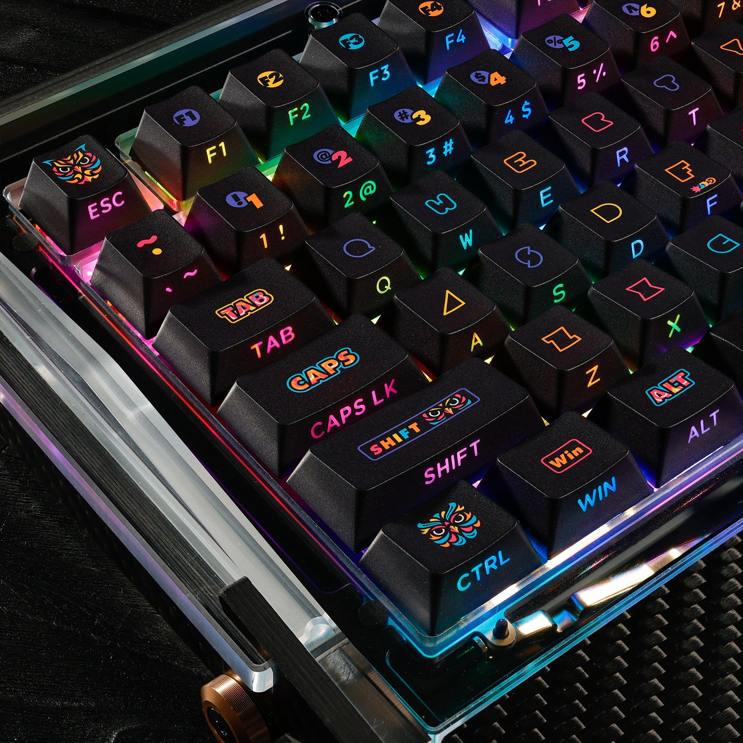 PIIFOX Starry Claws Pastel Painting Side-printed OEM Profile Keycap Set 135 Keys