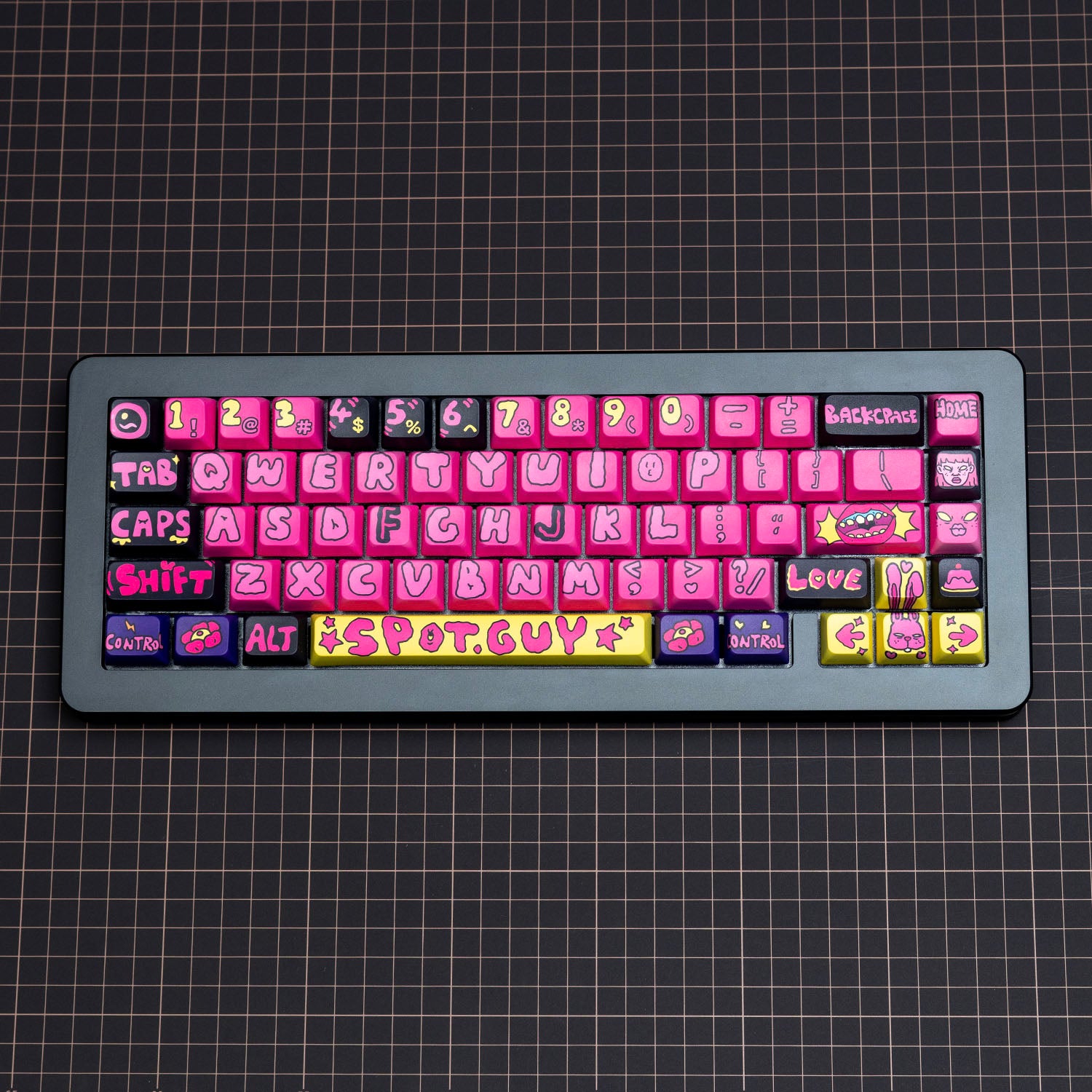 PIIFOX Funky Night Pastel Painting Side-printed OEM Profile Keycap Set 130 Keys