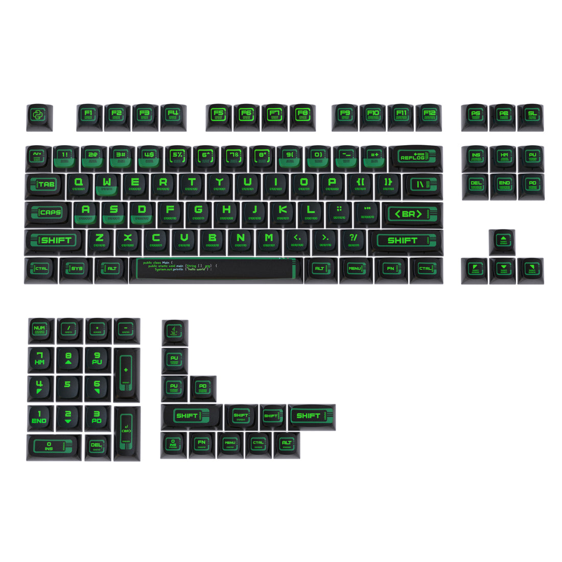PIIFOX 二进制端子 ASA Profile PBT 键帽套装 117 键