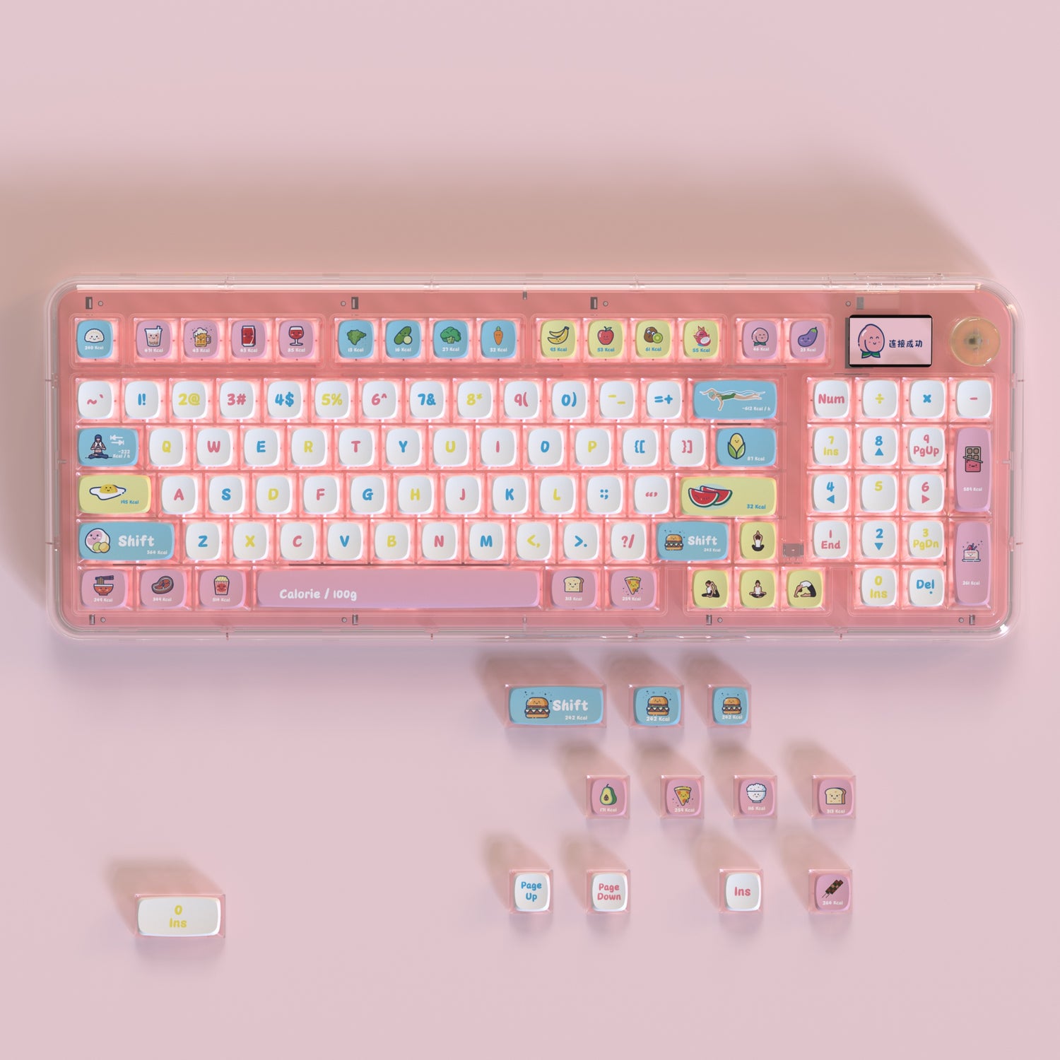PIIFOX 卡路里 ASA 配置文件 PBT 键帽套装 117 键