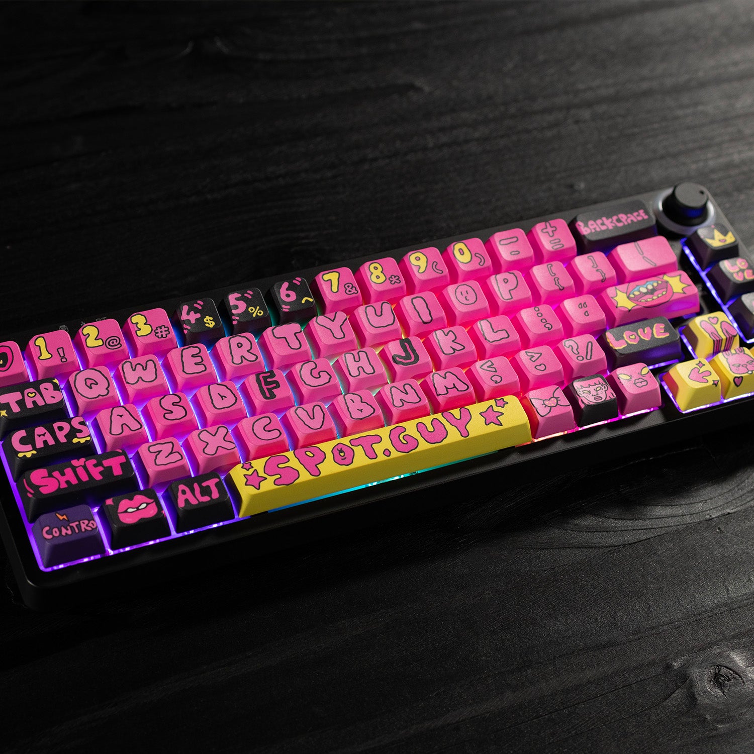 PIIFOX Funky Night Pastel Painting Side-printed OEM Profile Keycap Set 130 Keys