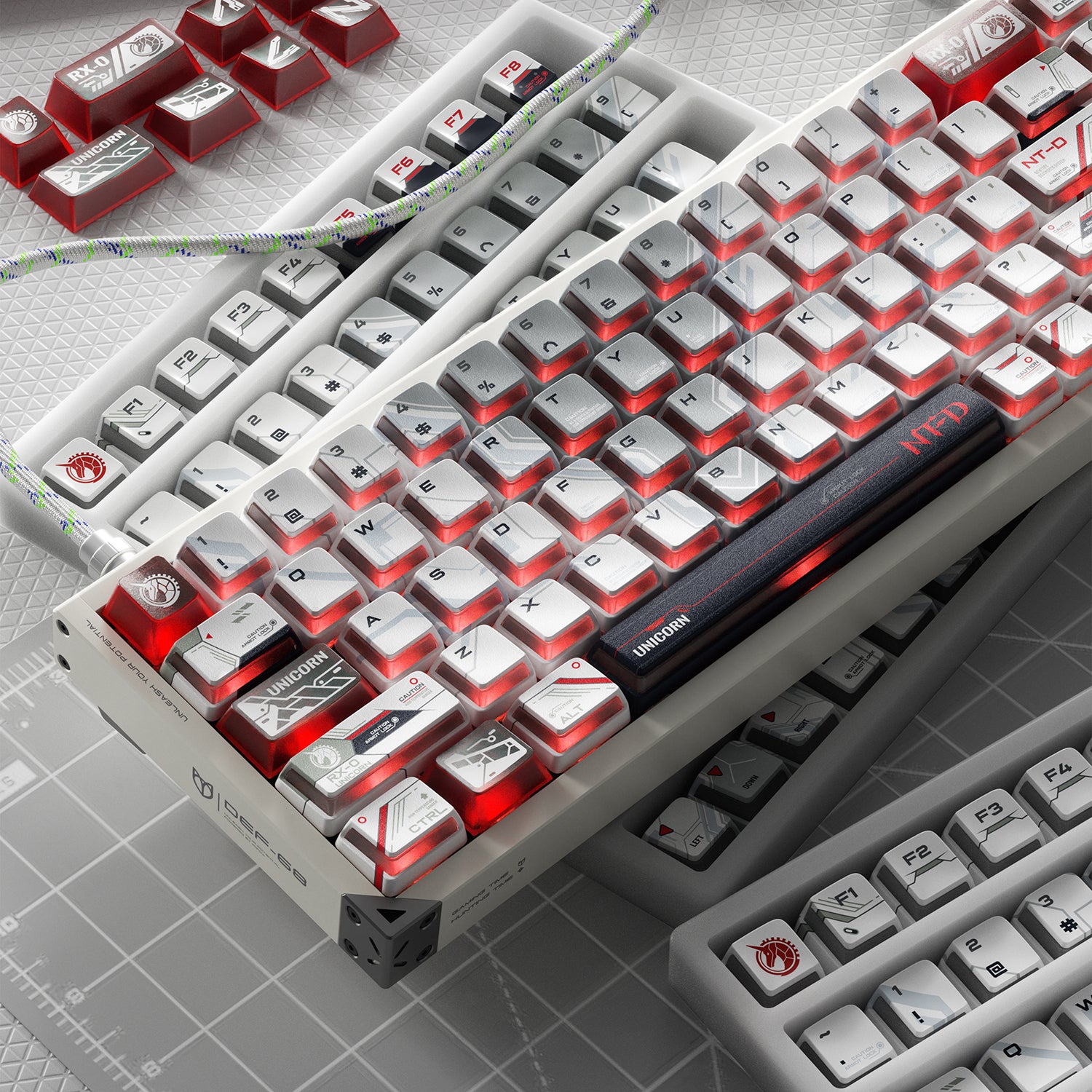 PIIFOX UNICORN PBT&amp;PC Double shot Keycap Set 141 Keys