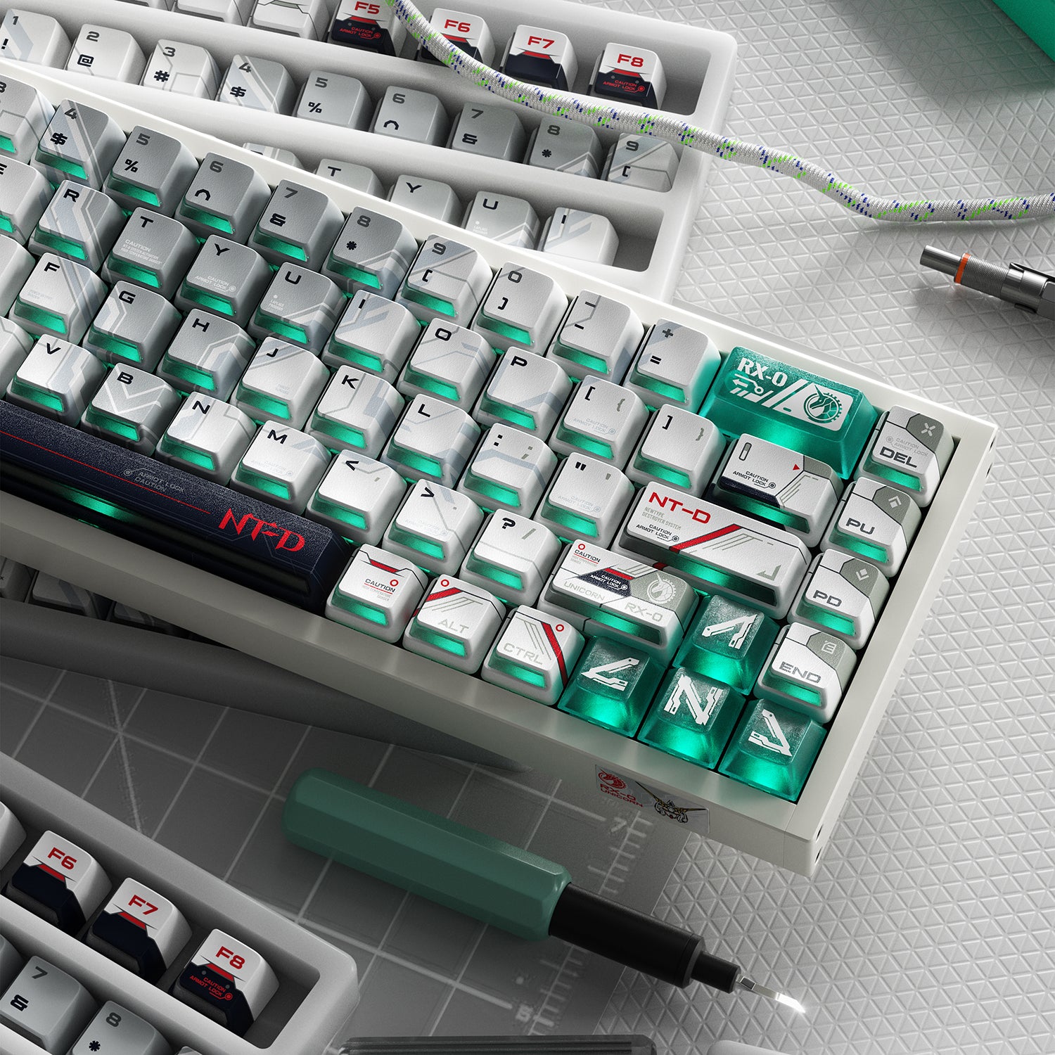 PIIFOX UNICORN PBT&amp;PC Double shot Keycap Set 141 Keys