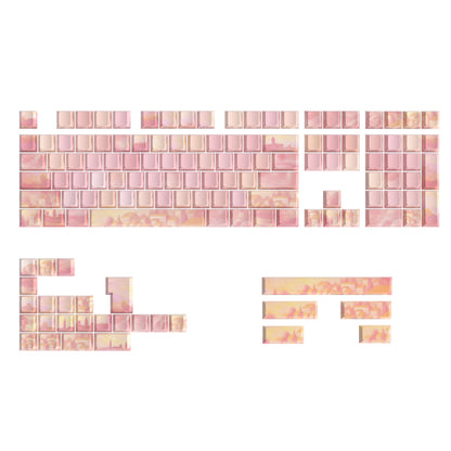 PIIFOX CKC-02 Pink Story Pastel Painting Side-printed OEM Profile Keycap Set 135 Keys