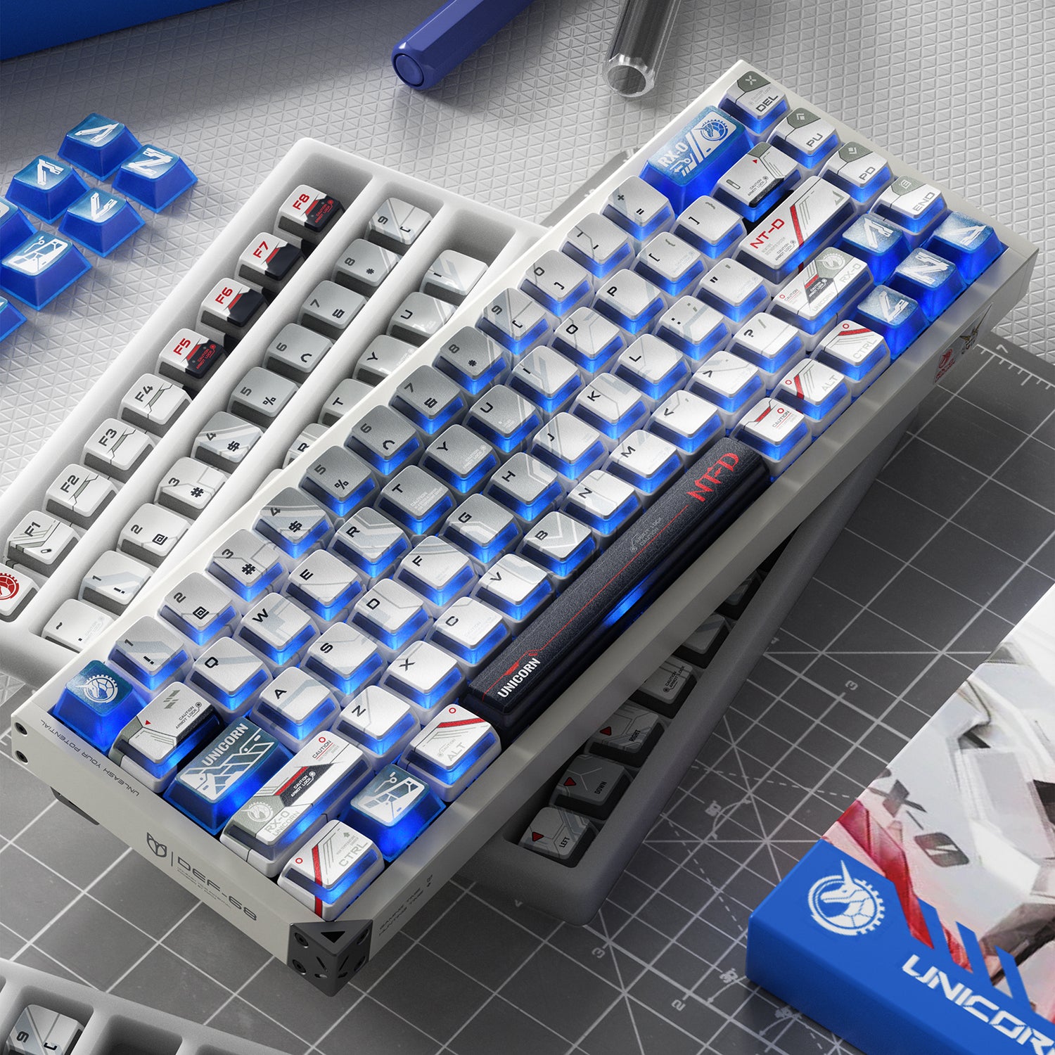 PIIFOX UNICORN PBT&amp;PC Double shot Keycap Set 141 Keys