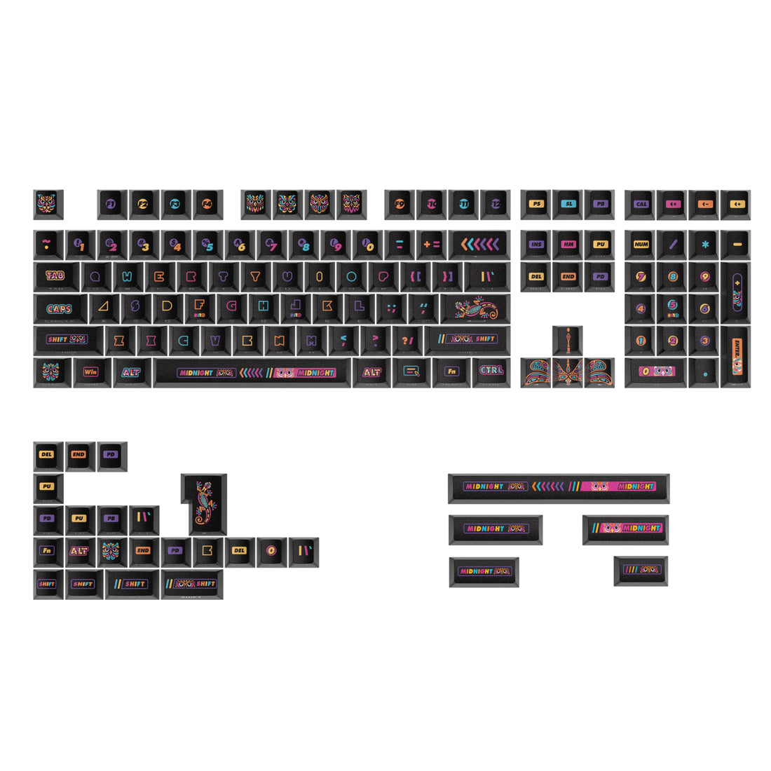 PIIFOX Starry Claws Pastel Painting Side-printed OEM Profile Keycap Set 135 Keys