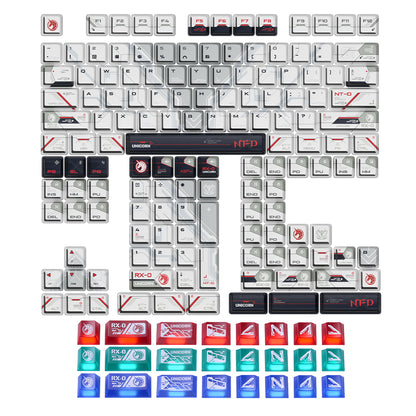 PIIFOX UNICORN PBT&amp;PC Double shot Keycap Set 141 Keys