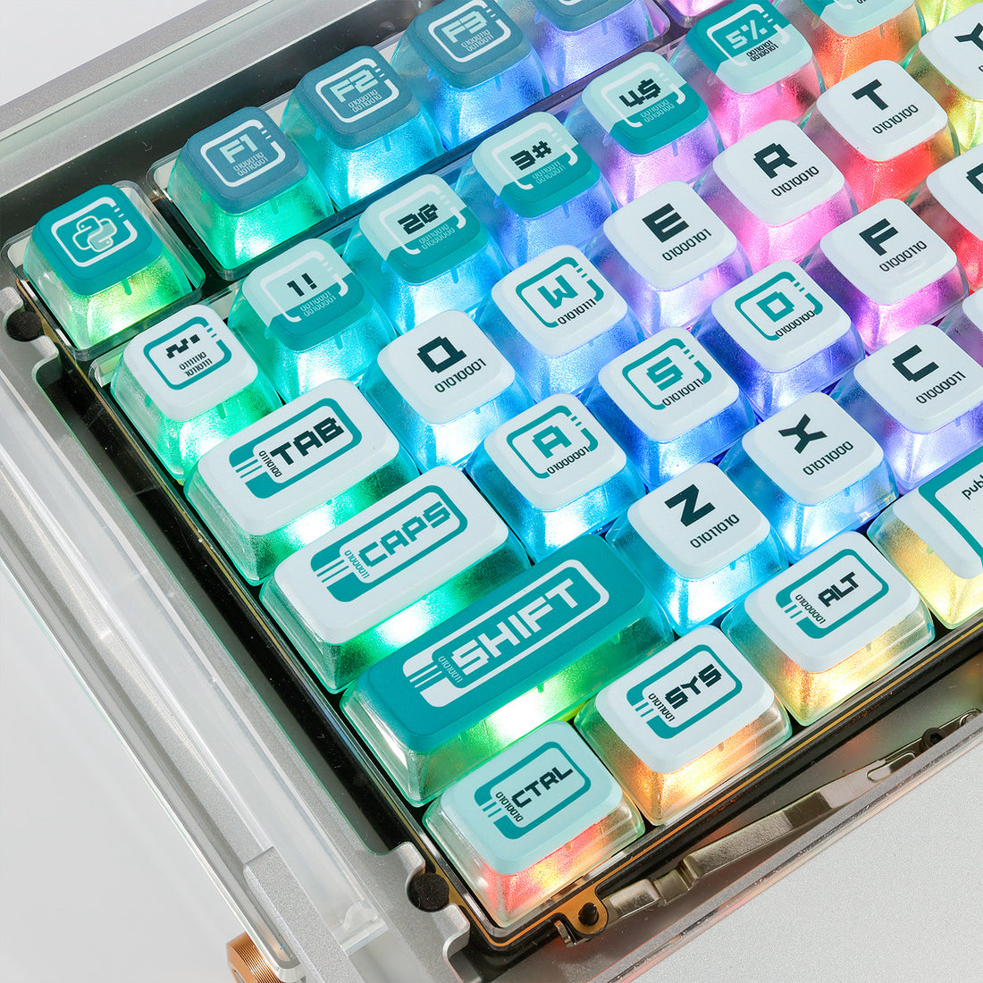 PIIFOX Binary Terminal-W ASA Profile PBT Keycap Set 117 Keys