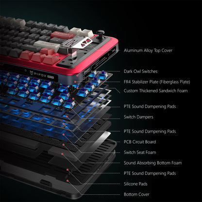 PIIFOX WALKER75 TRIPLE-MODE GAMING MECHANICAL KEYBOARD