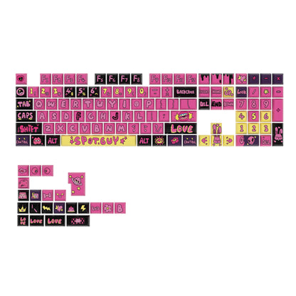 PIIFOX Funky Night Pastel Painting Side-printed OEM Profile Keycap Set 130 Keys